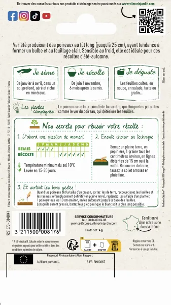 Potagères - Poireau Gros Long d'Eté 2 - MEDIA_PACKAGING_VERSO