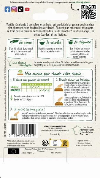 Potagères - Poirée Verte à Carde Blanche 3 - MEDIA_PACKAGING_VERSO