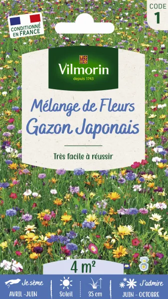 Rustique - Gazon Rustique - 3 kg + Gazon Japonais - 4 m² - Mélange de fleurs - MEDIA_EN_SITUATION_1