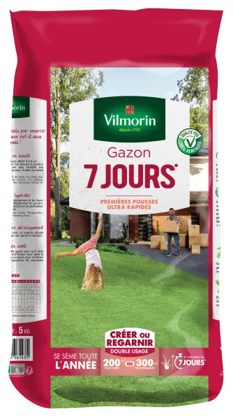 7 jours, pousse rapide - Gazon 7 jours - 5 kg - face recto