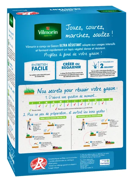 Ultra résistant - Gazon Ultra Résistant - Label Rouge - 1 kg - PACKAGING_3D_VERSO