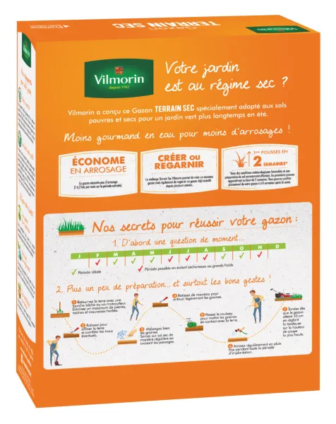 Terrain Sec - Gazon Terrain Sec - 3 kg + Gazon Japonais - 4 m² - Mélange de fleurs - MEDIA_PACKAGING_VERSO