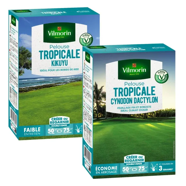 Tropical - Pelouse Tropicale - Kikuyu - 500 g + Cynodon Dactylon - 500 g - face recto