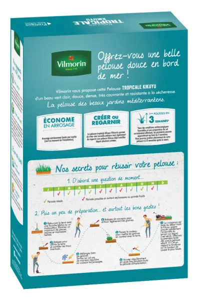 Tropical - Pelouse Tropicale - Kikuyu - 500 g + Gazon Rustique - 250 g - MEDIA_PACKAGING_VERSO