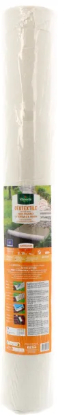 Aménagement des allées, massifs et haies - Géotextile Recyclé Travaux Extérieurs - 100 g/m² - 1 m x 20 m - Marron - PACKAGING_3D_RECTO