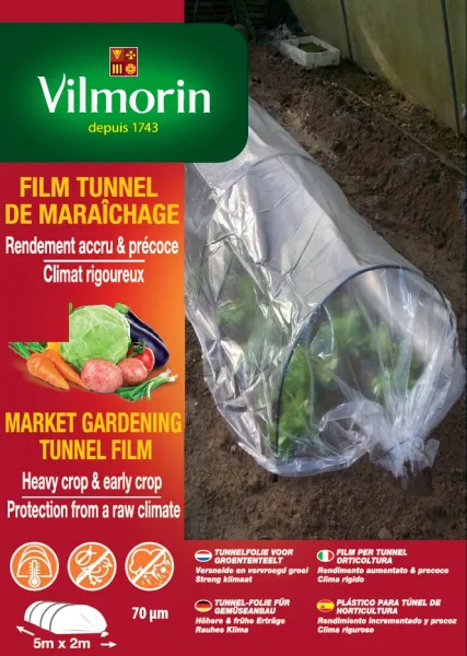 Croissance et protection des végétaux - Film Tunnel de Maraîchage - 2 m x 5 m - face recto
