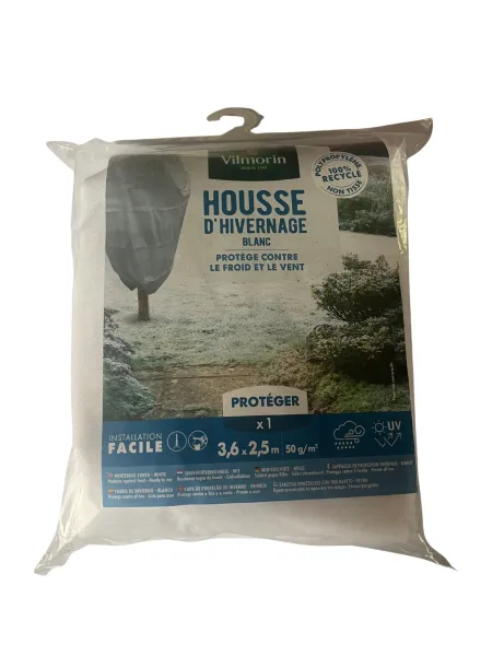 Croissance et protection des végétaux - Housse d'hivernage - 3,6 m x 2,5 m - Blanc - PACKAGING_3D_RECTO