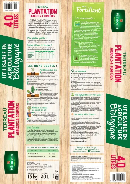 Terreaux, amendements et fumier - Terreau Plantations Arbres Haies - 40 L - MEDIA_PACKAGING_VERSO