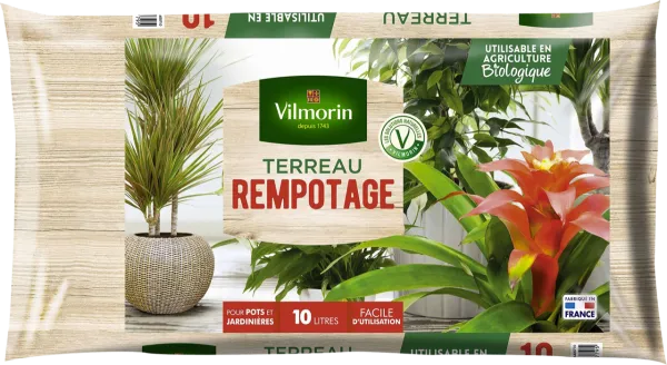 Terreaux, amendements et fumier - Terreau Rempotage pour Plantes d'Intérieur - 10 L - face recto
