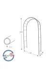 Louis Moulin - Arche de jardin ronde en acier noir - 130 x 40 x 250 cm - PACKAGING_3D_VERSO