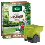 Rustique - Gazon Rustique - 3 kg + Semoir à main Gazon/Engrais - face recto
