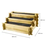 Carré potager - Cerland - Carré potager escalier - Bois traité - 140 L - image