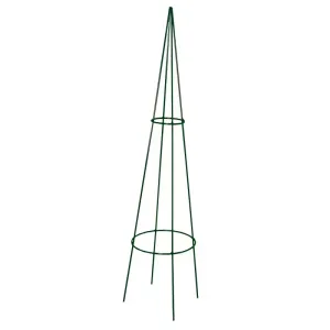 Support tuteur tipi en acier époxy vert sapin - 20 x 100 cm