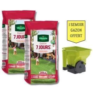 Gazon 7 Jours - 5 kg (x2) + Semoir à Gazon Offert