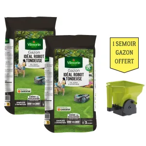 Gazon Idéal Robot Tondeuse - 5 kg (x2) + Semoir à Gazon Offert