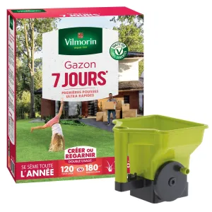 Gazon 7 jours - 3 kg + Semoir à main Gazon/Engrais