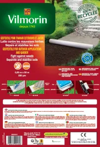 Géotextile Recyclé Travaux Extérieurs - 100 g/m² - 0.5 m x 50 m - Blanc