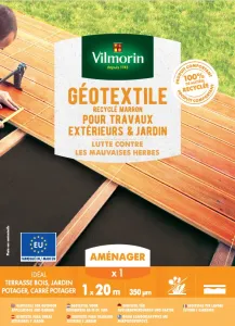 Géotextile Recyclé Travaux Extérieurs - 100 g/m² - 1 m x 20 m - Marron