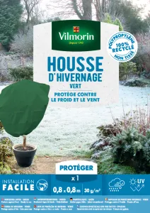 Housse d’hivernage - 0,8 m x 0,8 m - Vert