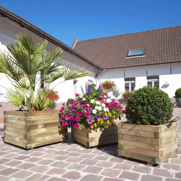 Cerland - Bac à fleurs carré - Bois traité - image