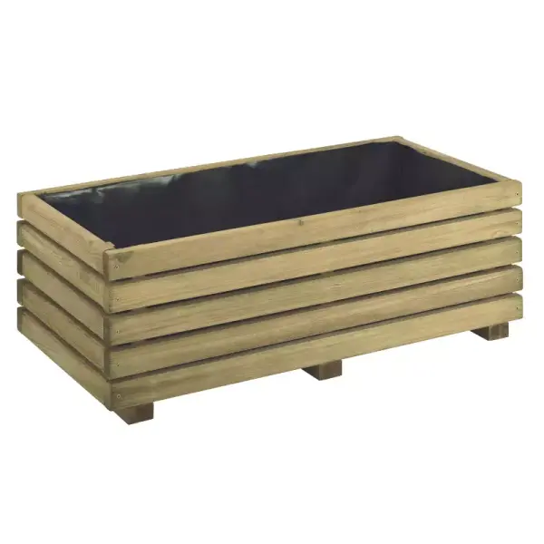 Cerland - Bac à fleurs rectangle - Bois traité - 60 L - image