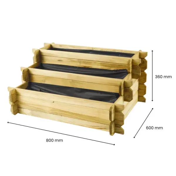 Cerland - Carré potager escalier - Bois traité - 140 L - image