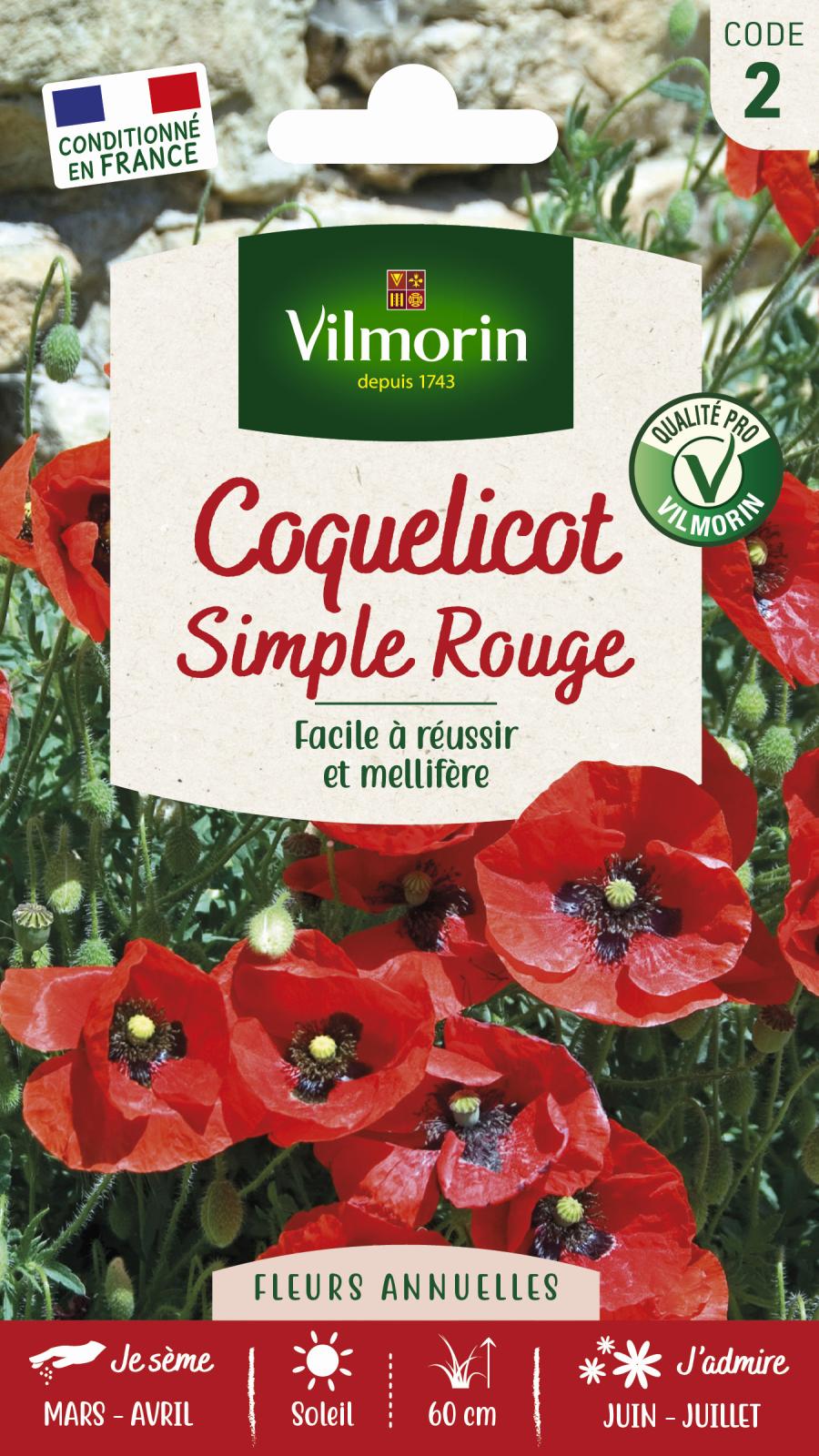 Coquelicot Simple Rouge | Mellifère & facile à réussir | Vilmorin Jardin