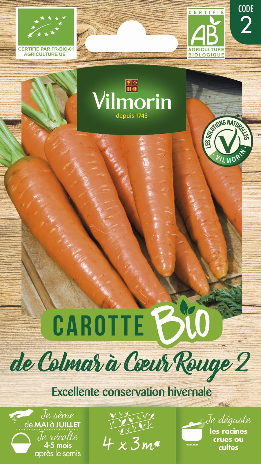 Carotte de Colmar à Cœur Rouge 2 - BIO | Vilmorin Jardin