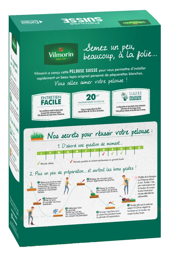 R&R SHOP Graines Pour Pelouse Avec Marguerites, Croissance Rapide