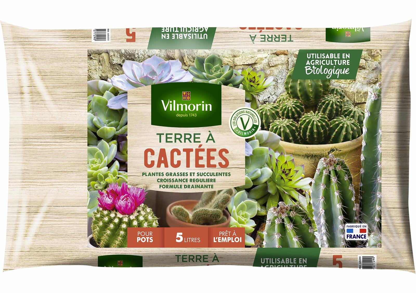 Substrat Pour Cactus Et Plantes Grasses Fertiligène 6 L – Avec Engrais, Pouzzolane Et Sable, Fabriqué En France