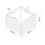 Cerland - Bac à fleurs carré - Bois traité - image