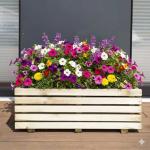 Cerland - Bac à fleurs rectangle - Bois traité - 60 L - image