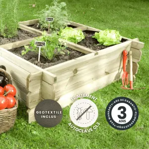 Carré potager carré - Bois traité - 203 L