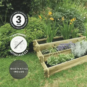 Carré potager escalier - Bois traité - 140 L